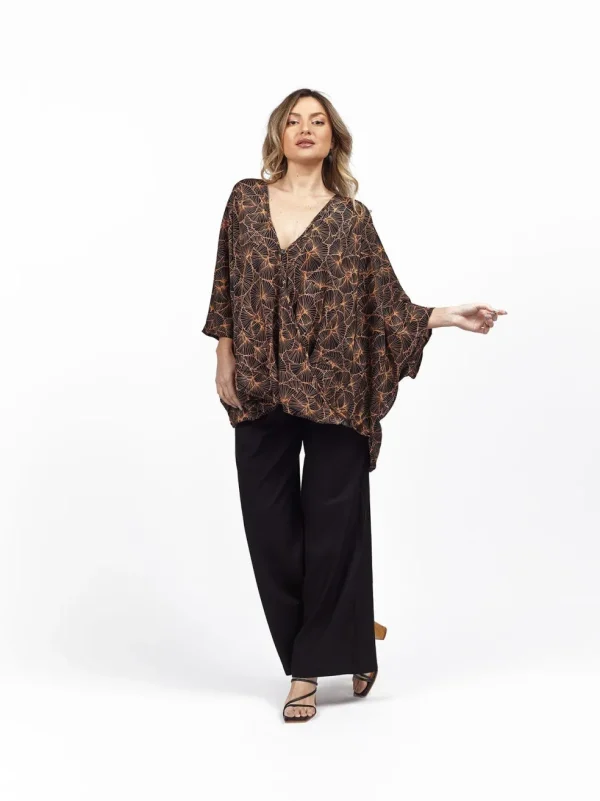 Blusa over seta manica pipistrello Celine