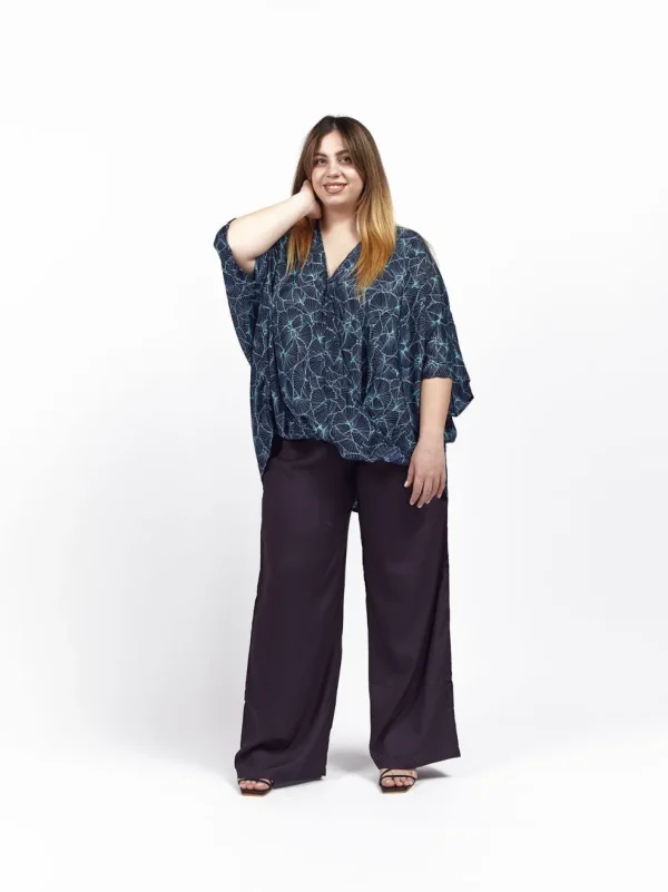 Blusa over seta manica pipistrello Celine