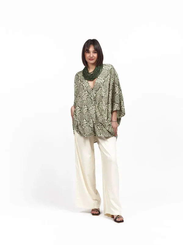 Blusa over seta manica pipistrello Celine