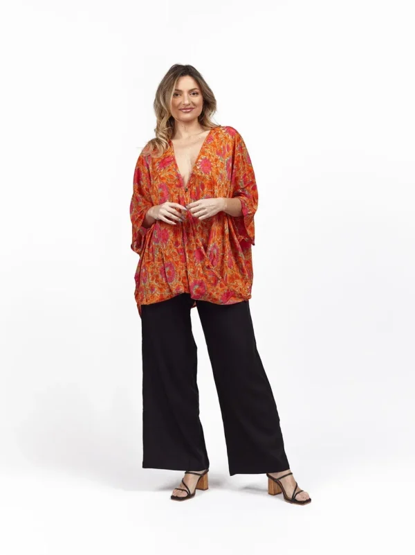 Blusa over seta manica pipistrello Celine