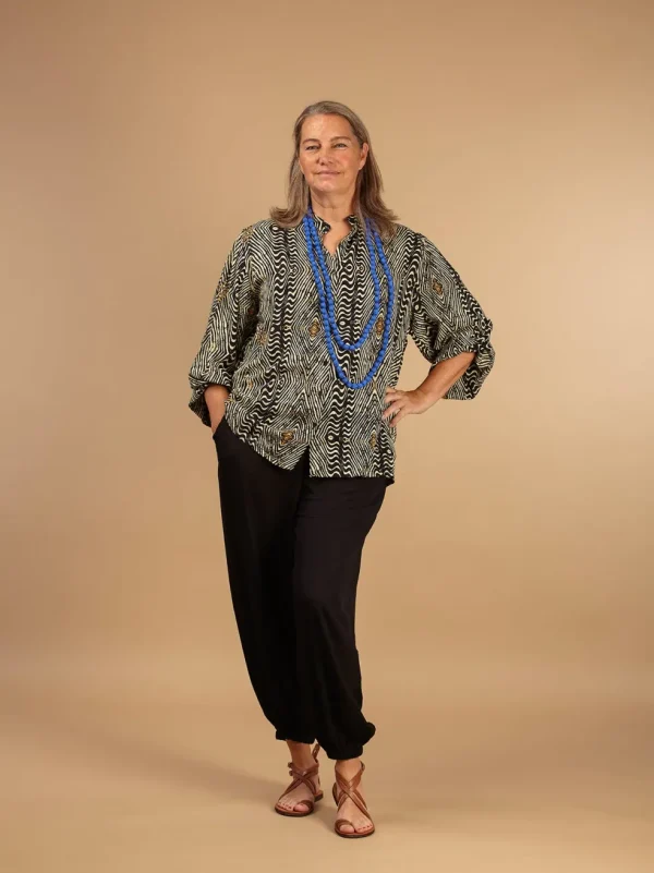 Blusa stampa Boho in Rayon Miri