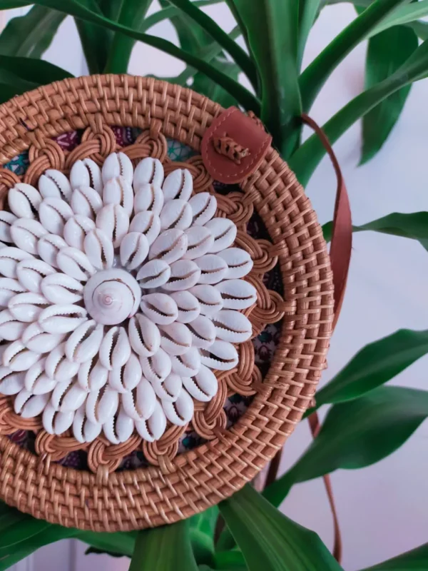 Borsa Rattan & Shell Anaïs