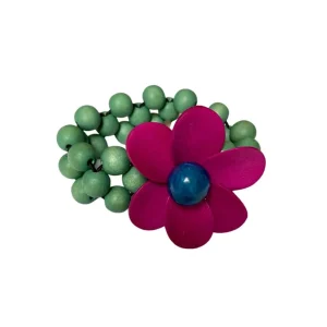 Bracciale legno elasticizzato Flower