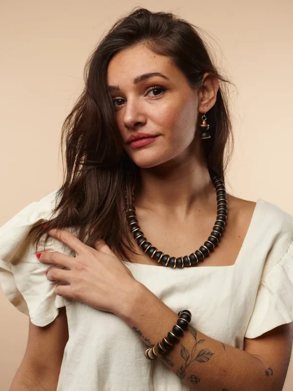 Bracciale legno Karla metallic