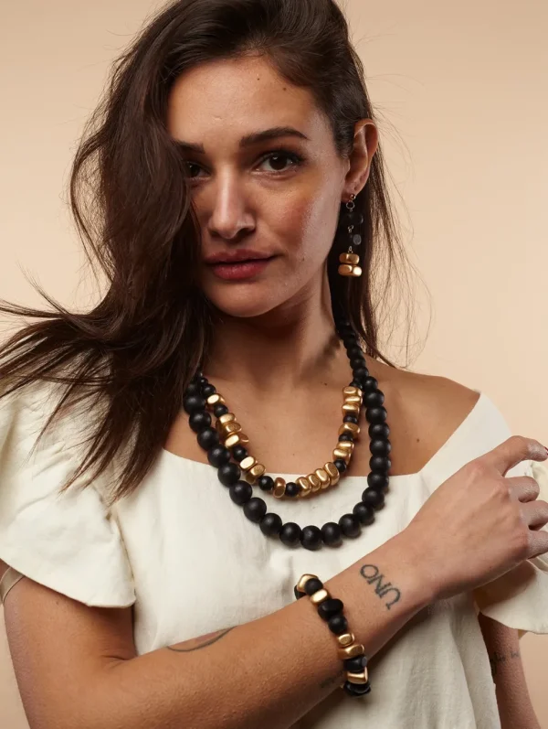 Bracciale legno, leggero Taylor metallic, costume jewelry