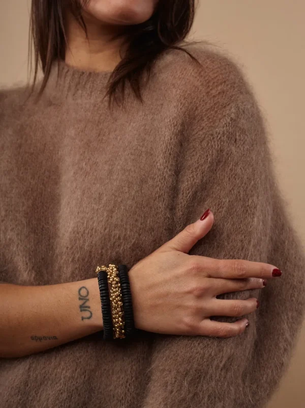 Bracciale Linette spirale legno metallic