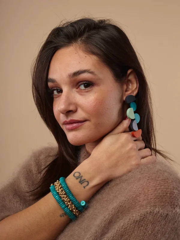 Bracciale Linette spirale legno metallic