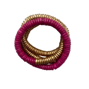 Bracciale Rory legno elastico metallic mix