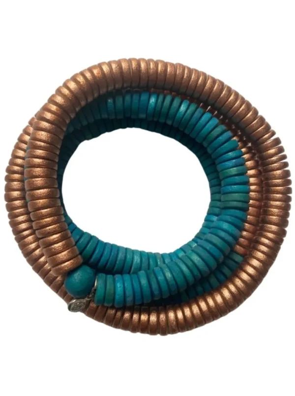 Bracciale Rory legno elastico metallic mix