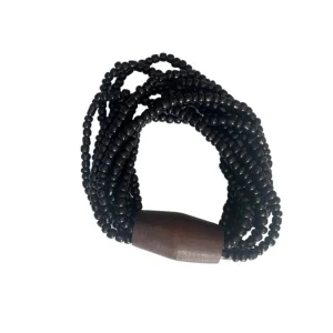 Bracciale vetro e legno, elasticizzato Laura