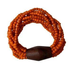 Bracciale vetro e legno, elasticizzato Laura