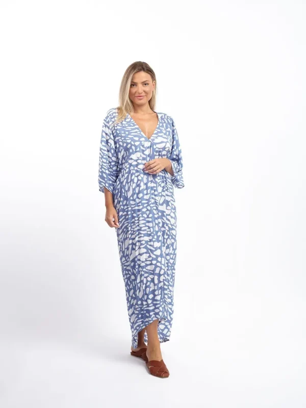 Caftano lungo scollo V rayon Grace