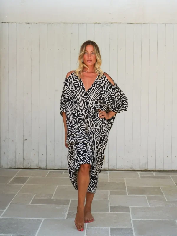 Caftano spacchi manica rayon Nelly