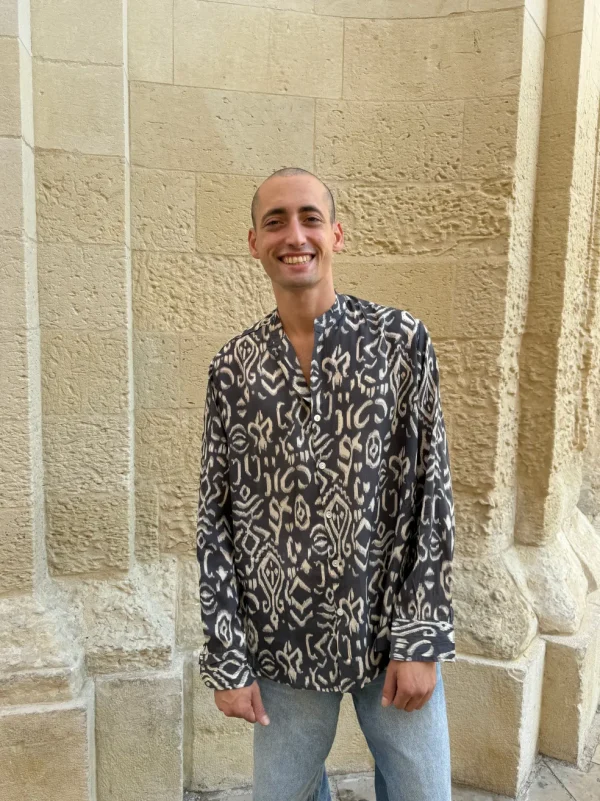 Camicia collo alla coreana viscosa Brando