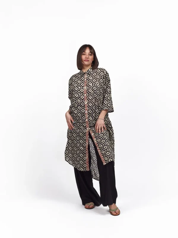 Camicione midi cotone block print Clarissa