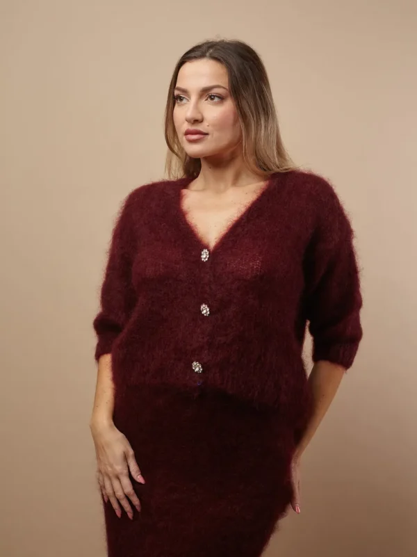 Cardigan a V kid mohair Clara