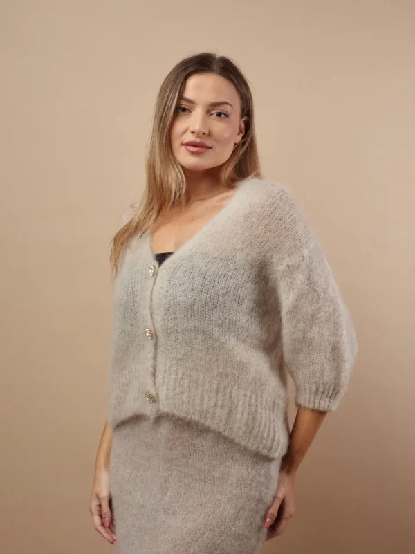 Cardigan a V kid mohair Clara