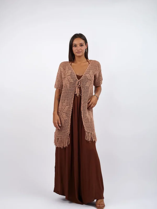 Cardigan con frange Crochet Maria