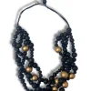 Collana corta legno Dublin 8 metallic