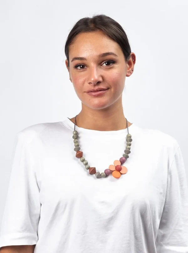 Collana legno Flower Power