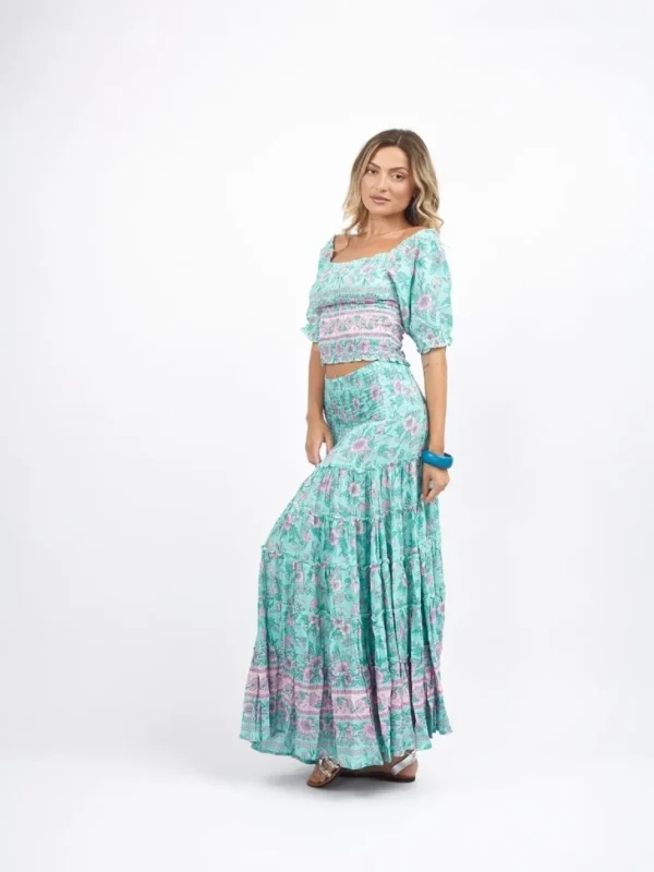 Crop Top elasticizzato rayon scollo bardot Milly