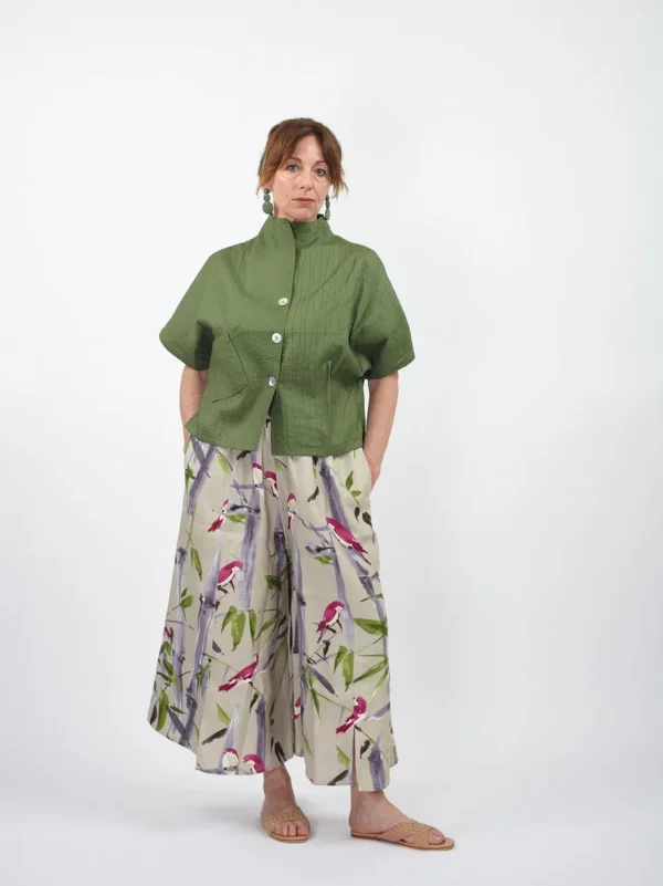 Giacca Camicia cropped collo alla coreana Raissa