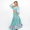 Gonna lunga boho con elastico e balze Doroty