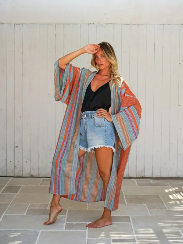 Kimono lungo rayon Floraline