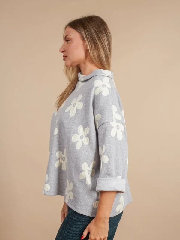 Maglia fiori collo particolare Daria