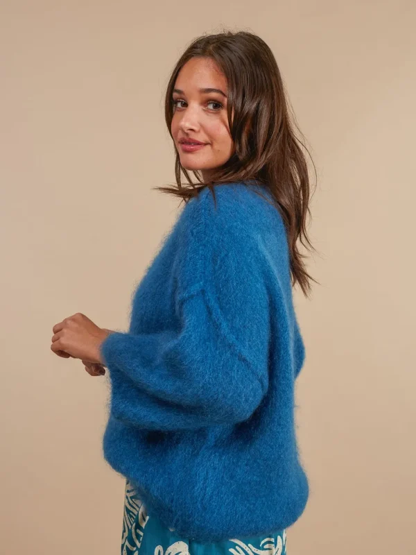 Maglione kid mohair Azzurra