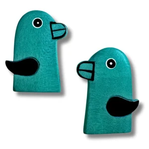 Orecchini al lobo, legno Birdy