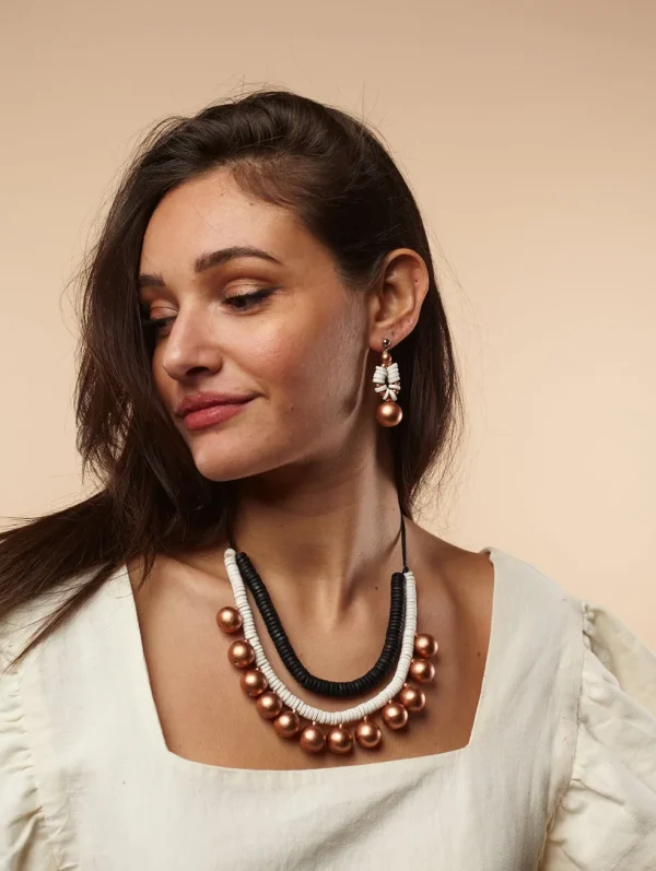 Orecchini legno, leggeri, regolabile Aura metallic