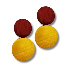 Orecchini Maiana legno, design minimal, costume jewelry