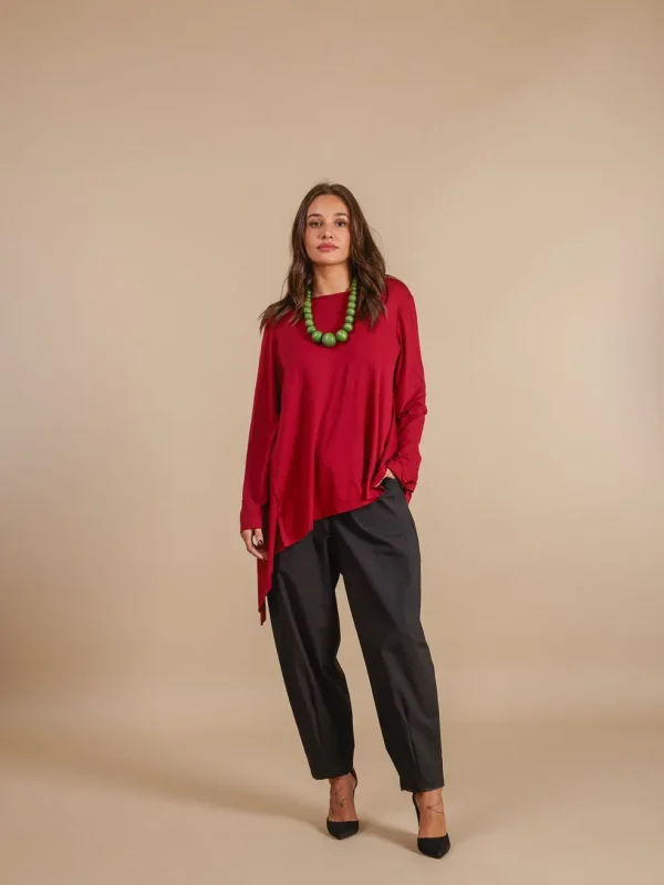 Pantalone a vita bassa viscosa Naya
