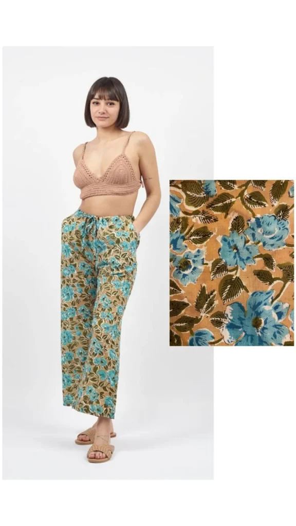 Pantaloni Kamal Blockprint