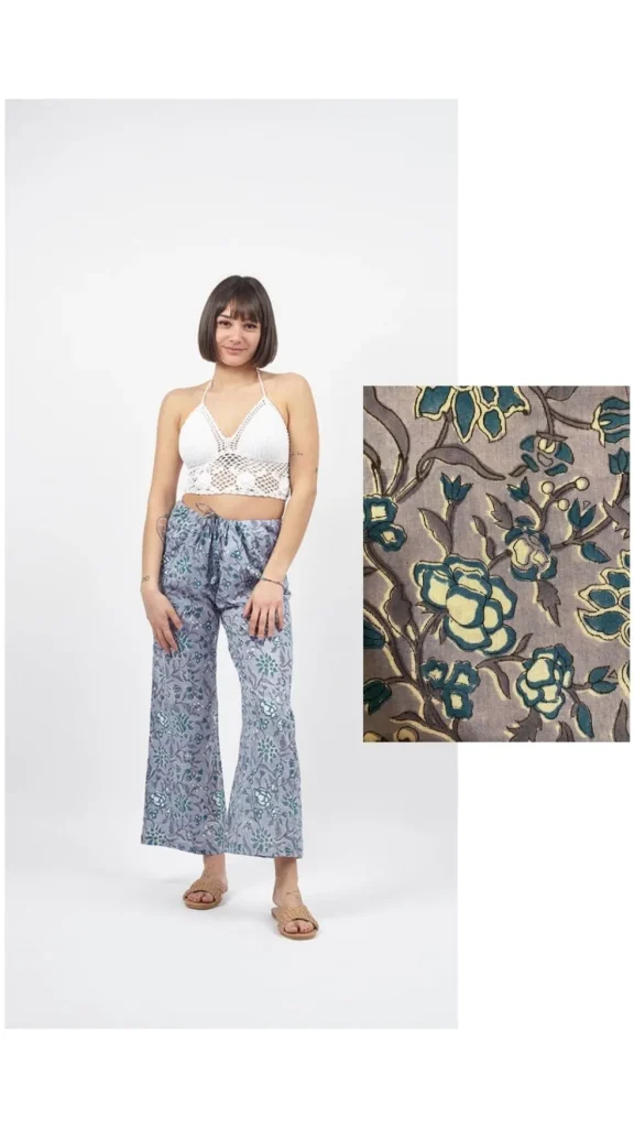 Pantaloni Kamal Blockprint