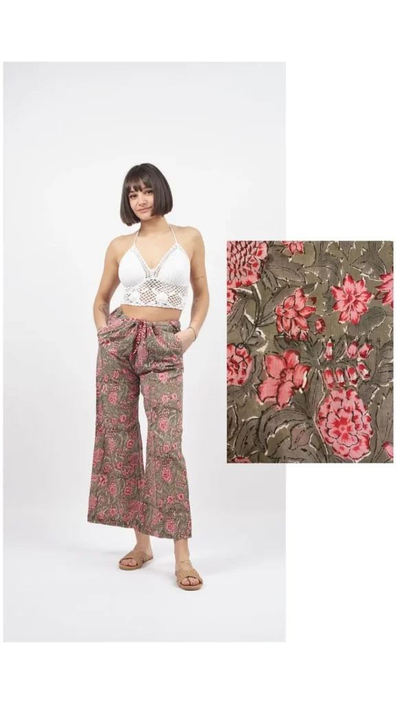 Pantaloni Kamal Blockprint