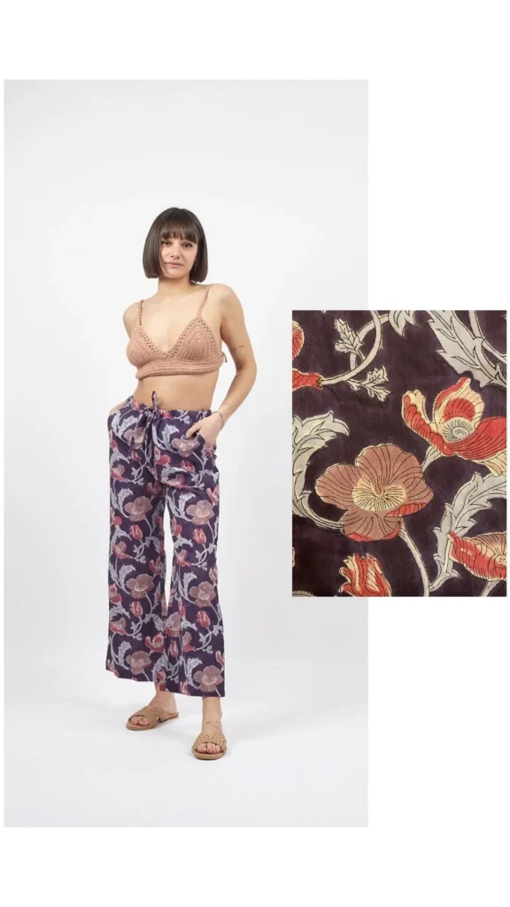 Pantaloni Kamal Blockprint