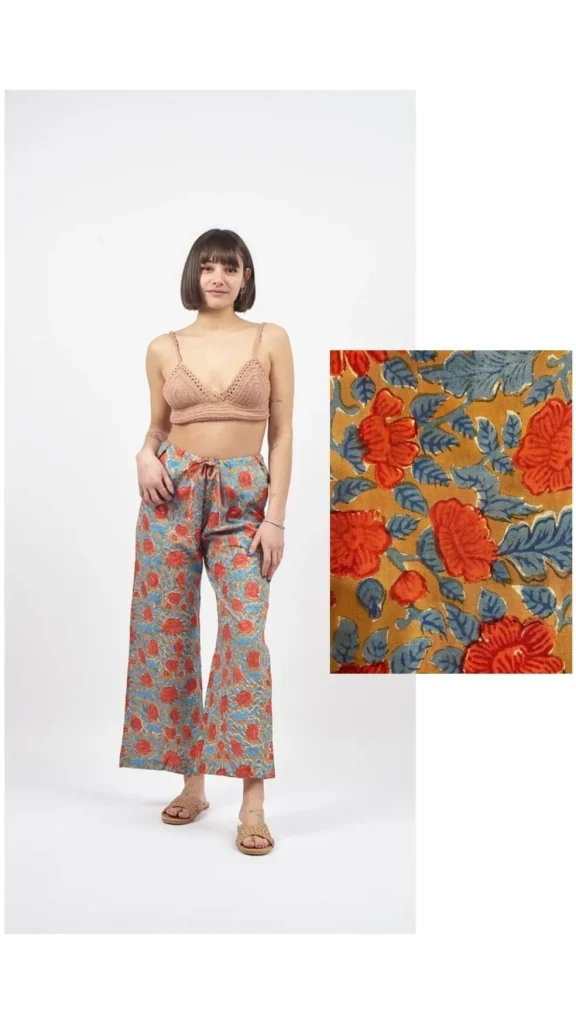 Pantaloni Kamal Blockprint