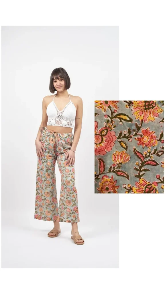 Pantaloni Kamal Blockprint