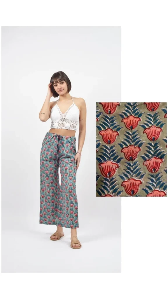 Pantaloni Kamal Blockprint