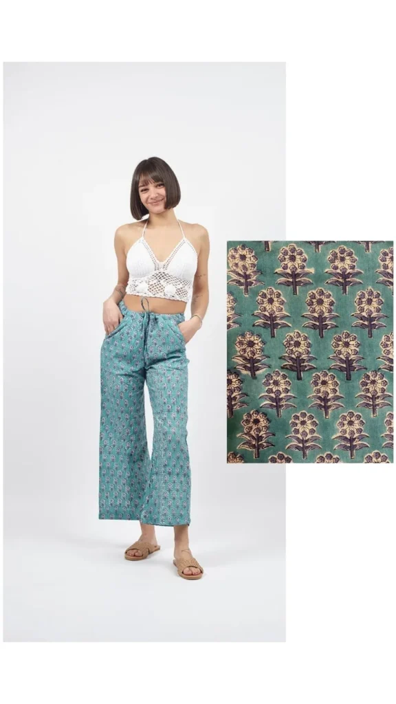 Pantaloni Kamal Blockprint