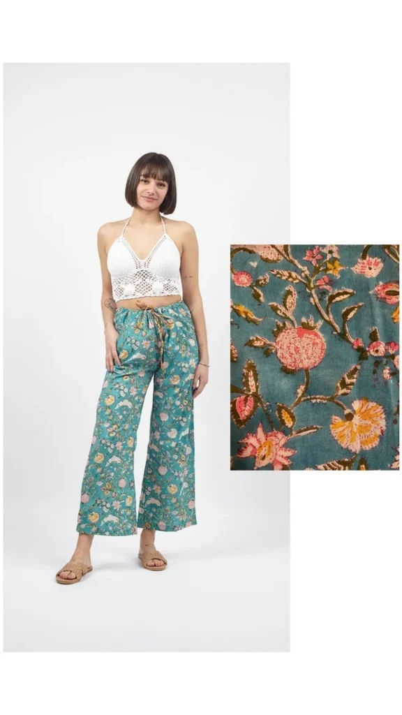 Pantaloni Kamal Blockprint