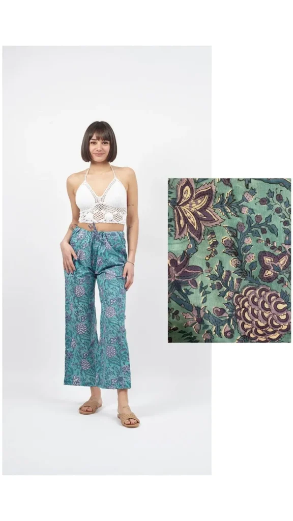 Pantaloni Kamal Blockprint