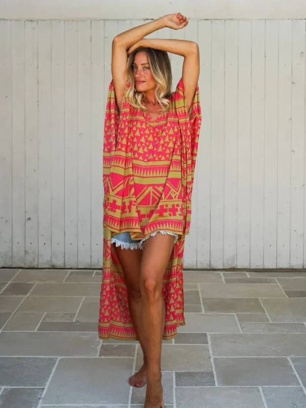 Poncho corto davanti lungo dietro rayon Lien
