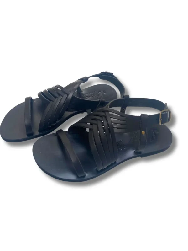 Sandalo in pelle nero Natascha