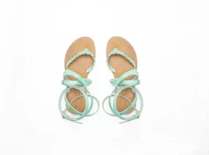 Sandalo in pelle stringato infradito tiffany Greice