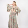 Set seta crop top e pantaloni Fatima