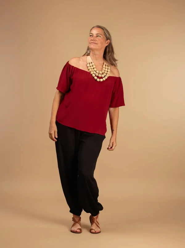 Top rayon off-shoulder Lulu