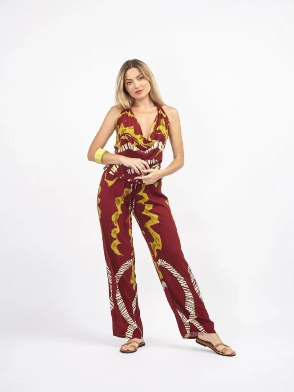 Tuta lunga rayon Camila open back